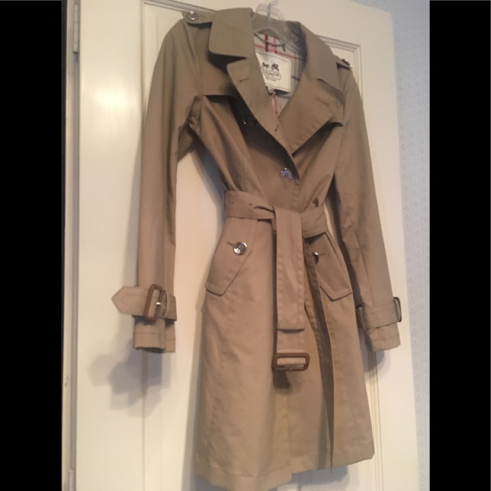 Coach tan trench coat